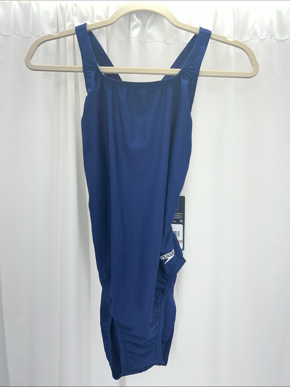 NWT Speedo Deep Blue Athletic One-Piece Swimsuit Beachwear Vacation Swimming